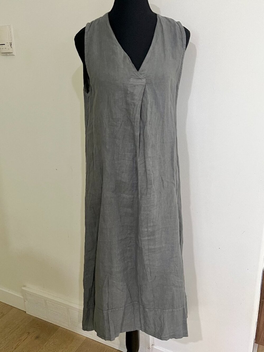 Rosemarine 100% Linen Tank Midi Dress